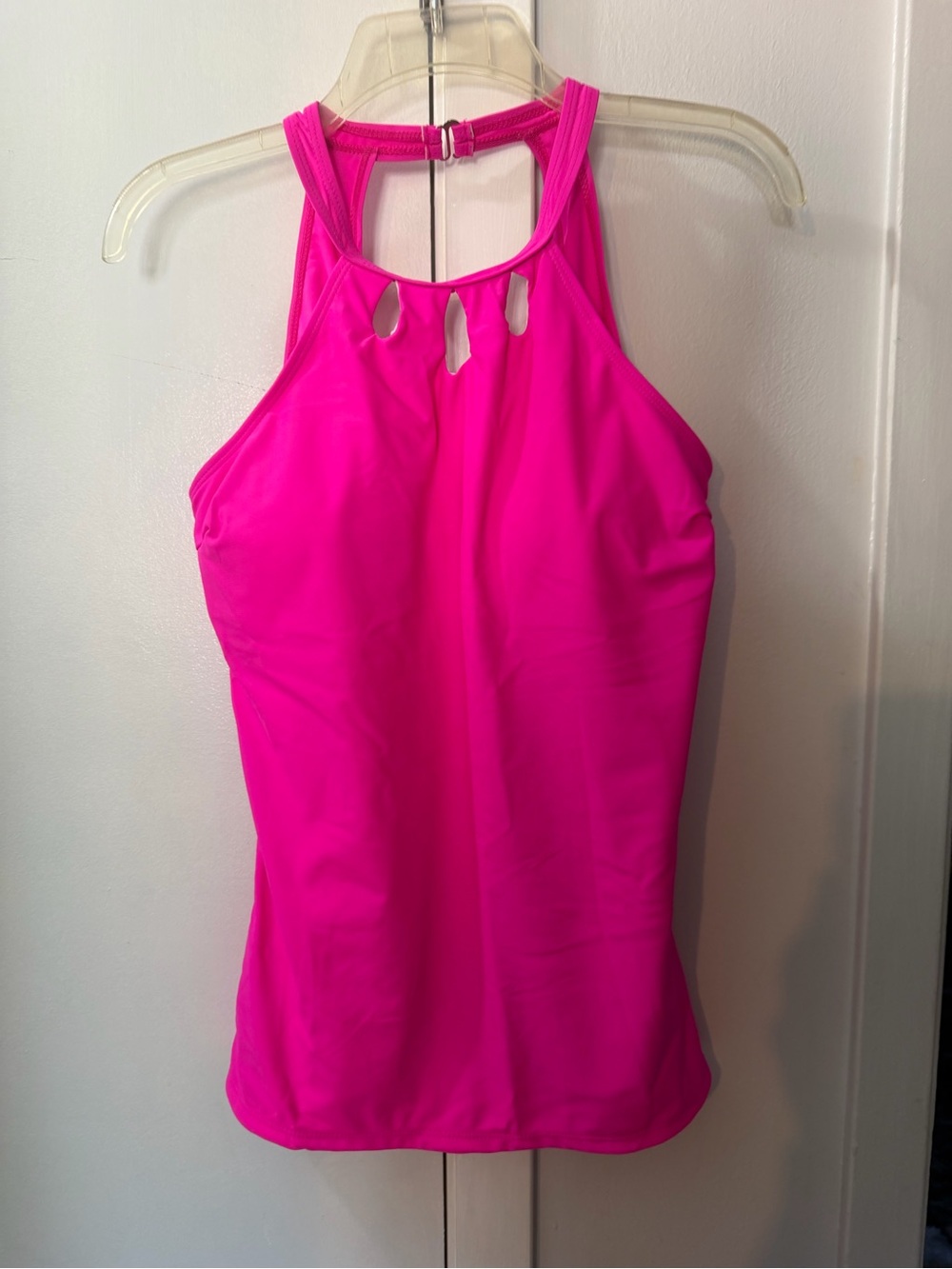 Women’s Hot Pink High-Neck Tank Swim Top